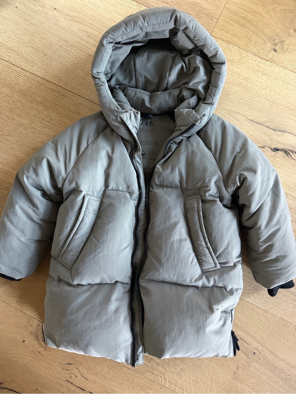 Zara Kids Hooded Puffer Jacket - Gray